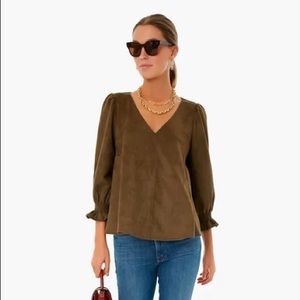 Tuckernuck Olive Suede Easton Blouse Size Medium